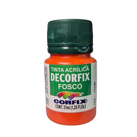 Tinta Acrílica Decorfix Fosca LARANJA CADMIO - Corfix (37ml)