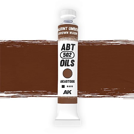 Tinta Óleo BURNT UMBER / BROWN WASH - AK Interative/Abteilung 502 (20ml)