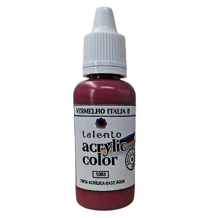 Tinta Acrílica Acrylic Color - VERMELHO ITALIA I - Talento (20ml)