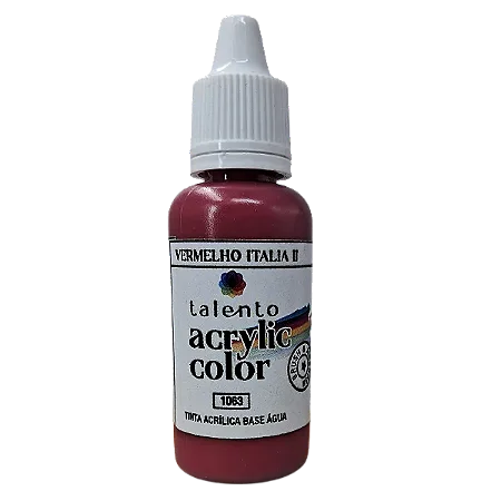 Tinta Acrílica Acrylic Color - VERMELHO ITALIA II - Talento (20ml)