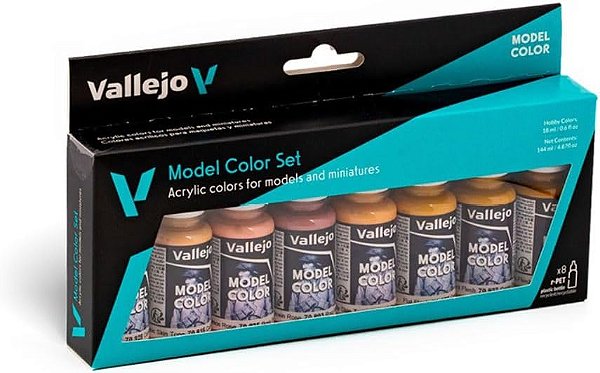 Conjunto de tintas Acrílica Vallejo Game Color - Skin Colors: 8x potes de 17ml