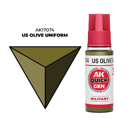 Tinta Acrílica Quick Gen US OLIVE UNIFORM - AK Interactive (18ml)