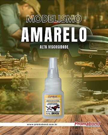Cola Adesiva Modelismo Amarelo - Promabond (10g)
