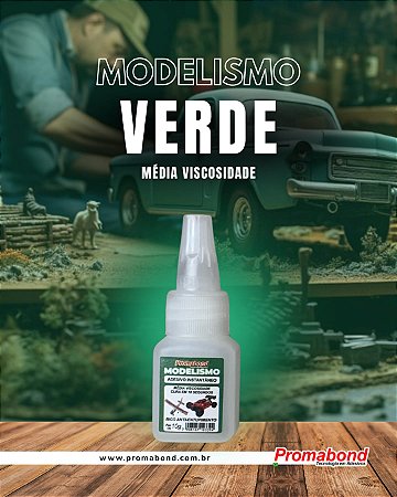Cola Adesiva Modelismo Verde - Promabond (10g)