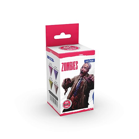 Conjunto Tintas Acrílicas Quick Gen ZOMBIES - AK Interactive (Box x4 18ml)