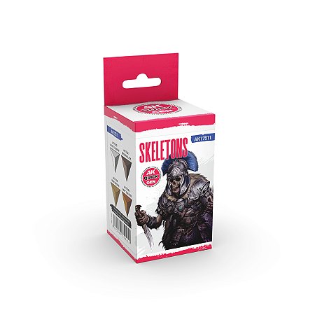 Conjunto Tintas Acrílicas Quick Gen SKELETONS - AK Interactive (Box x4 18ml)