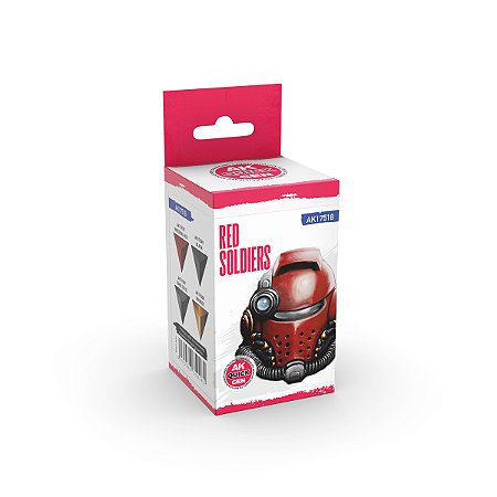 Conjunto Tintas Acrílicas Quick Gen RED SOLDIERS - AK Interactive (Box x4 18ml)