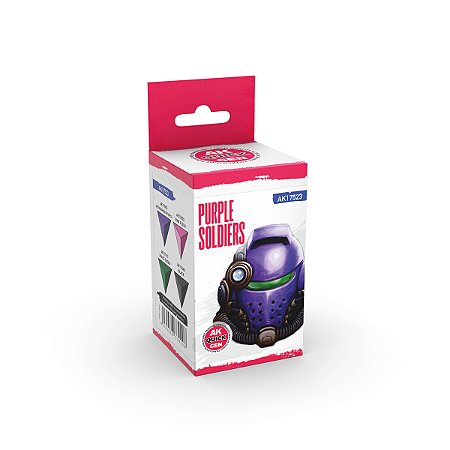 Conjunto Tintas Acrílicas Quick Gen PURPLE SOLDIERS - AK Interactive (Box x4 18ml)