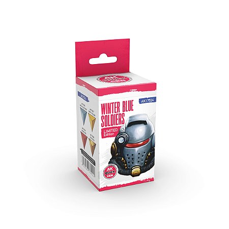 Conjunto Tintas Acrílicas Quick Gen WINTER BLUE SOLDIERS - AK Interactive (Box x4 18ml)