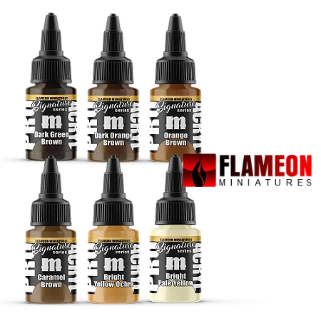 Conjunto Tintas Acrílicas Artísticas - Signature Set: FLAMEON MINIATURES - Pro Acryl  (Box 6x 22ml)