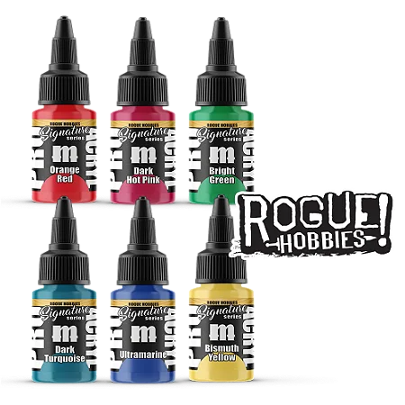 Conjunto Tintas Acrílicas Artísticas - Signature Set: ROGUE HOBBIES - Pro Acryl  (Box 6x 22ml)