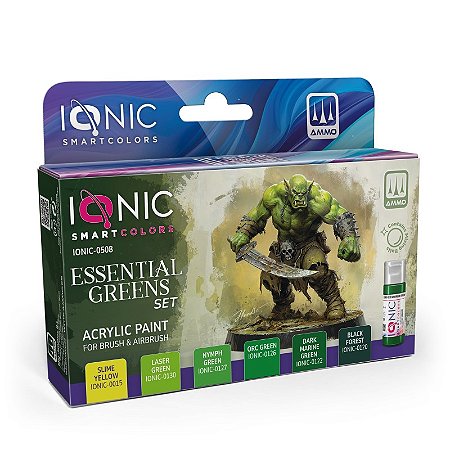 Conjunto Tintas Acrílicas: ESSENTIAL GREENS - IONIC Smart Colors (6x 20ml)