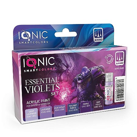 Conjunto Tintas Acrílicas: ESSENTIAL VIOLETS - IONIC Smart Colors (6x 20ml)