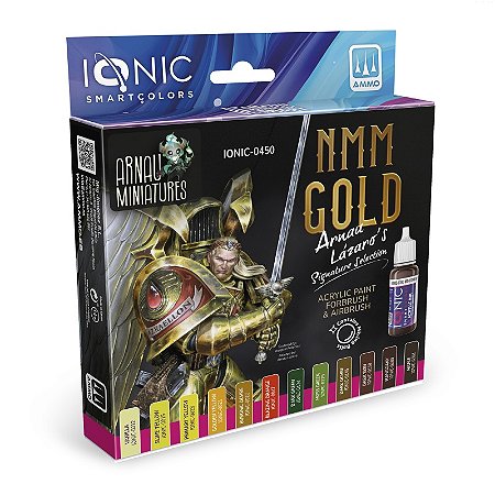 Conjunto Tintas Acrílicas: NMM GOLD do ARNAU LAZARO - IONIC Smart Colors (10x 20ml + 2x 17ml)