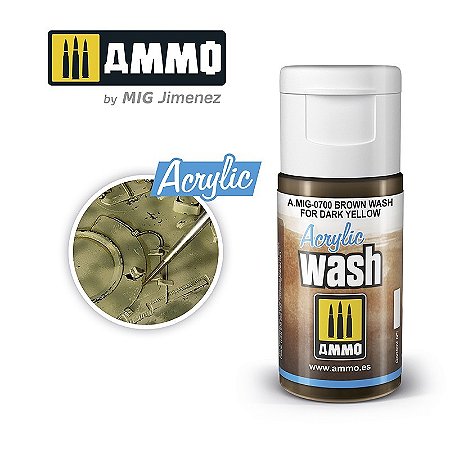 Wash Acrílico - BROWN WASH FOR DARK YELLOW - AMMO (15ml)