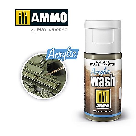 Wash Acrílico - DARK BROWN WASH - AMMO (15ml)