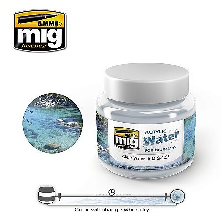 Gel Acrílico para simular Água Limpa - CLEAR WATER - AMMO (250ml)