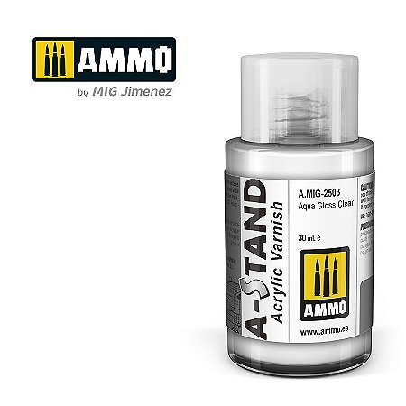 Verniz Acrílico Aqua Gloss TRANSPARENTE (BRILHANTE) - AMMO (30ml)