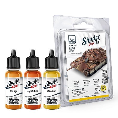 Conjunto Tintas Acrílicas SHADER Fosco - RUST - AMMO (3 potes de 17ml)