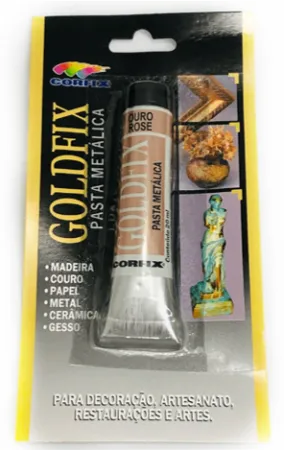 Pasta Metálica Gold Fix - OURO ROSÊ - Corfix (20ml)