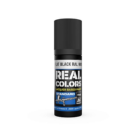 Tinta Laca Real Colors FLAT BLACK RAL 9005 - AK Interactive (17ml)