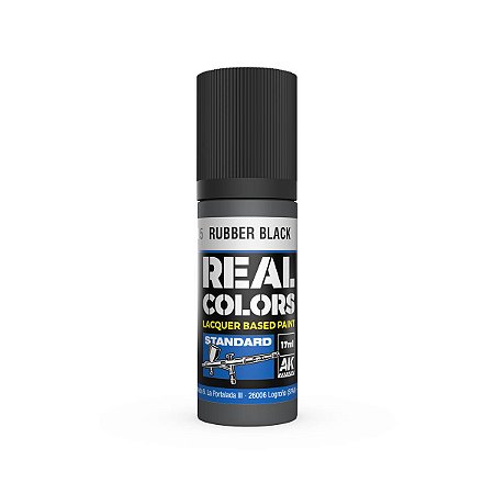Tinta Laca Real Colors RUBBER BLACK - AK Interactive (17ml)