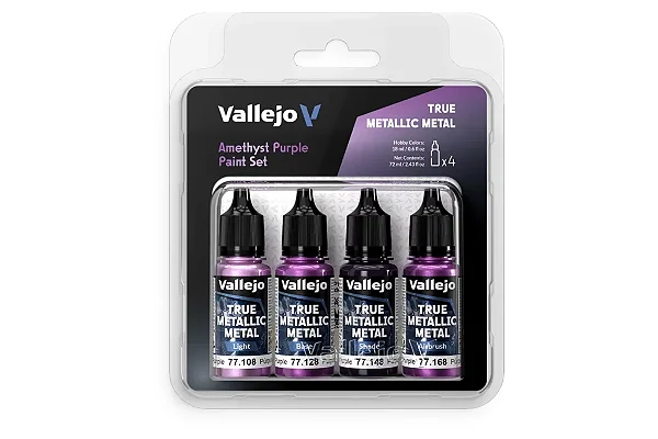 Conjunto Tintas Acrílicas AMETHYST PURPLE - Vallejo (x4 18ml)