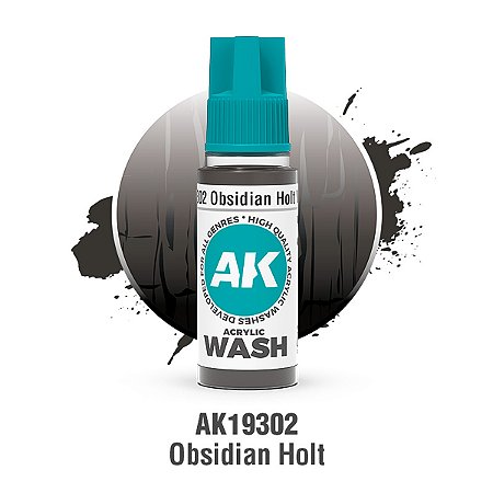 Wash Acrílico OBSIDIAN HOLT - AK Interactive (18ml)