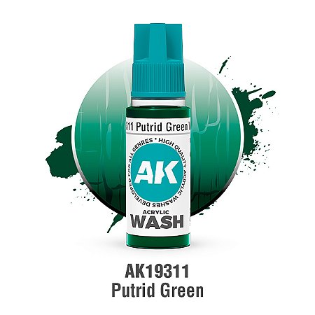 Wash Acrílico PUTRID GREEN - AK Interactive (18ml)