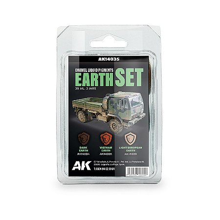 Conjunto Pigmento Líquido EARTH - AK Interactive (Box x3 35ml)