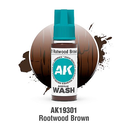 Wash Acrílico ROTWOOD BROWN - AK Interactive (18ml)