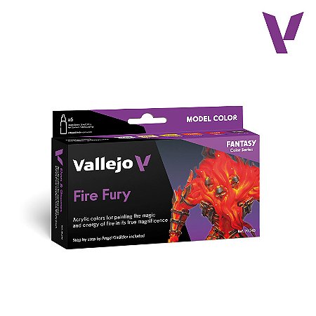 Conjunto Tintas Acrílicas Model Color FIRE FURY: FANTASY COLOR SERIES - Vallejo (Box x6 18ml)