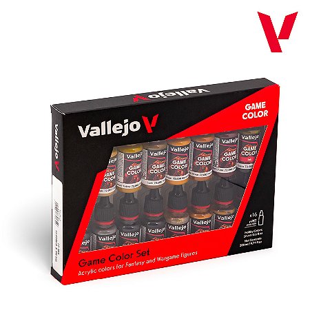 Conjunto Tintas Acrílicas Game Color LEATHER & METAL - Vallejo (Box x16 18ml)