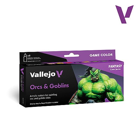 Conjunto Tintas Acrílicas Game Color ORCS & GOBLINS - Vallejo (Box x8 18ml)