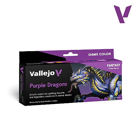 Conjunto Tintas Acrílicas Game Color PURPLE DRAGONS by A.Giraldez - Vallejo (Box x8 18ml)