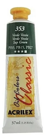 Tinta Óleo Oil Colors Classic VERDE VESSIE - Acrilex (37ml)
