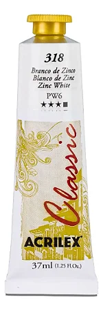 Tinta Óleo Oil Colors Classic BRANCO DE ZINCO - Acrilex (37ml)