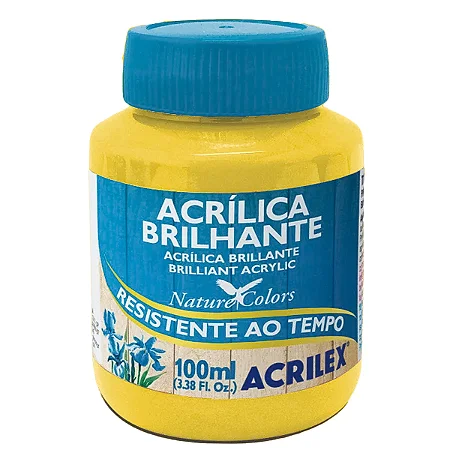 Tinta Acrílica Brilhante AMARELO LIMÃO - Acrilex (100ml)