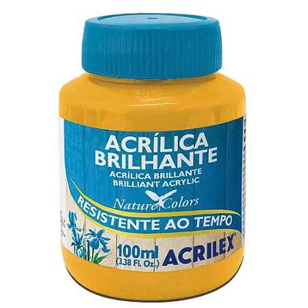 Tinta Acrílica Brilhante AMARELO OURO - Acrilex (100ml)