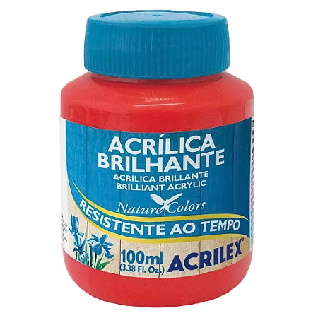 Tinta Acrílica Brilhante VERMELHO FOGO - Acrilex (100ml)