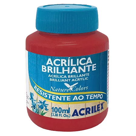 Tinta Acrílica Brilhante VERMELHO ESCARLATE - Acrilex (100ml)