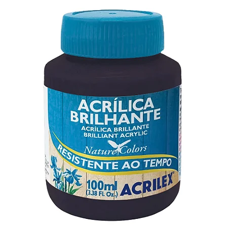 Tinta Acrílica Brilhante PRETO - Acrilex (100ml)