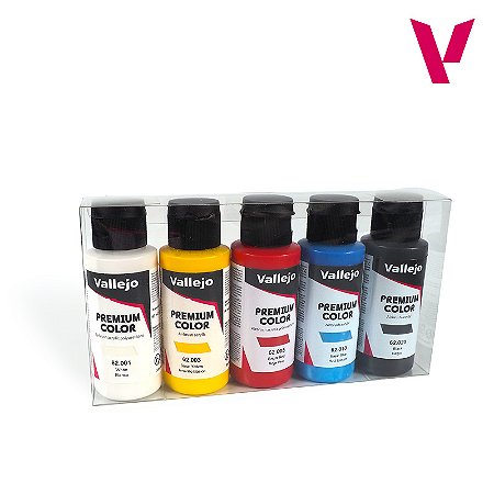 Conjunto Tintas Acrílicas Premium BASIC OPAQUE COLOR - Vallejo (5x60ml)