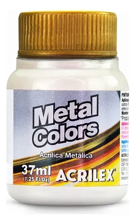 Tinta Metálica BRANCO METÁLICO - Acrilex (37ml)