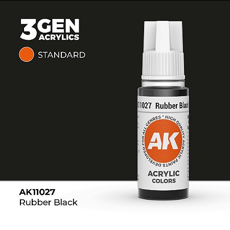 Tinta Acrílica RUBBER BLACK - AK Interactive (17ml)