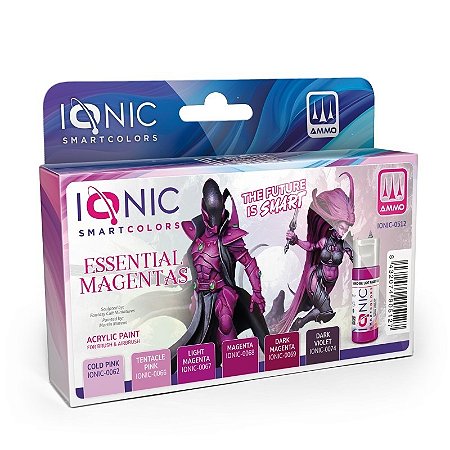 Conjunto Tintas Acrílicas: ESSENTIAL MAGENTAS - IONIC Smart Colors (6x 20ml)