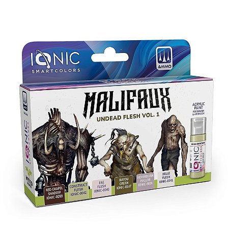 Conjunto Tintas Acrílicas: Malifaux - UNDEAD FLESH Vol 1. - IONIC Smart Colors (6x 20ml)