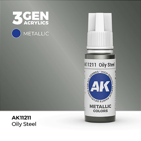 Tinta Metálica OILY STEEL - AK Interactive (17ml)