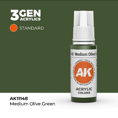 Tinta Acrílica MEDIUM OLIVE GREEN - AK Interactive (17ml)