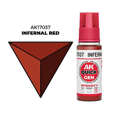 Tinta Acrílica Quick Gen INFERNAL RED - AK Interactive (18ml)